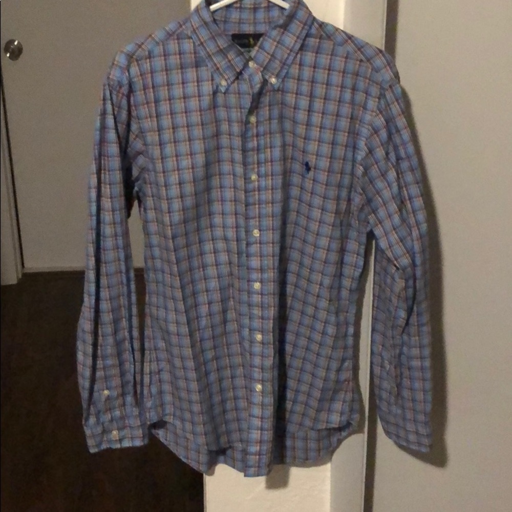 Ralph Lauren Blue and Red Plaid Dress Shirt